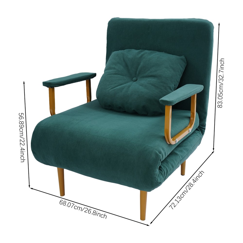 Convertible Sofa Bed with Adjtable Backrest and Stylish Design US~