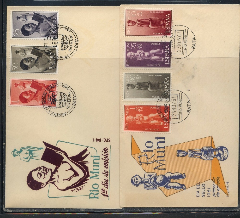 Spain  Rio  Muni   2 nice  cachet covers