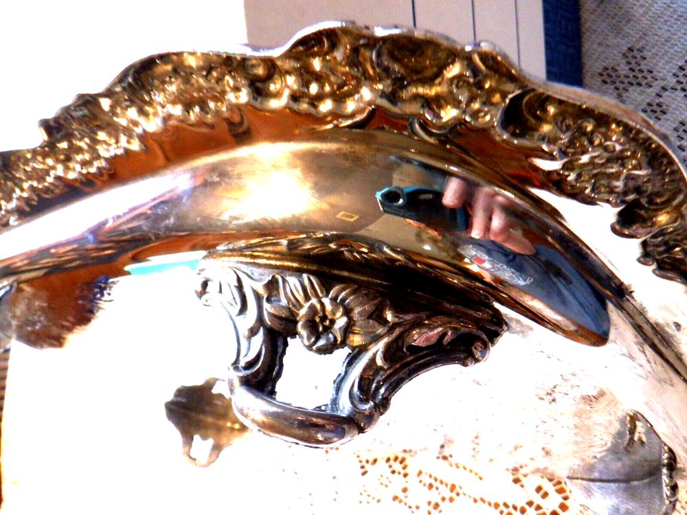 Silverplate Footed Platter Rectangular with Handles