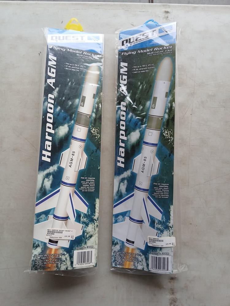 Quest Harpoon AGM #3008 Flying Model Rocket Kit. NEW!