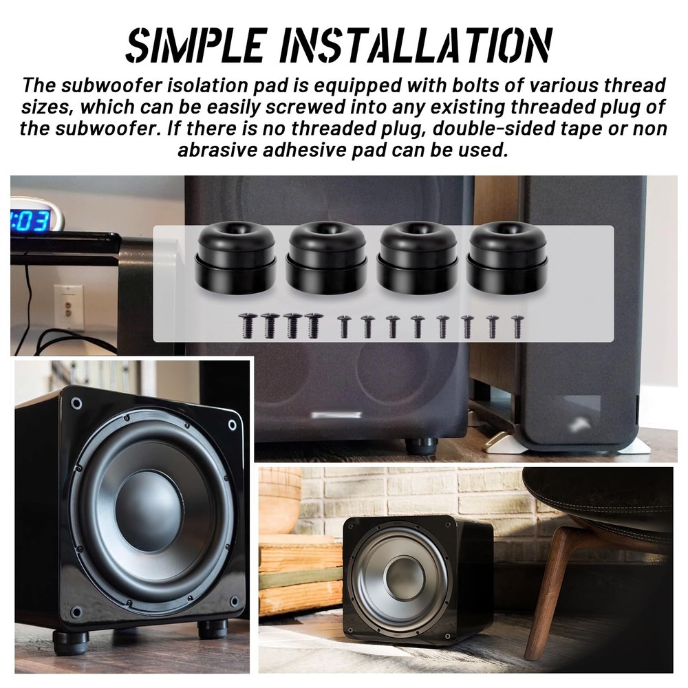 Subwoofer Isolation System 4 Pcs AntiVibration Kit for All Models