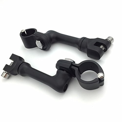 XKMT-Black Long Angled Adjustable Highway Peg Mounting Kit Compatible With