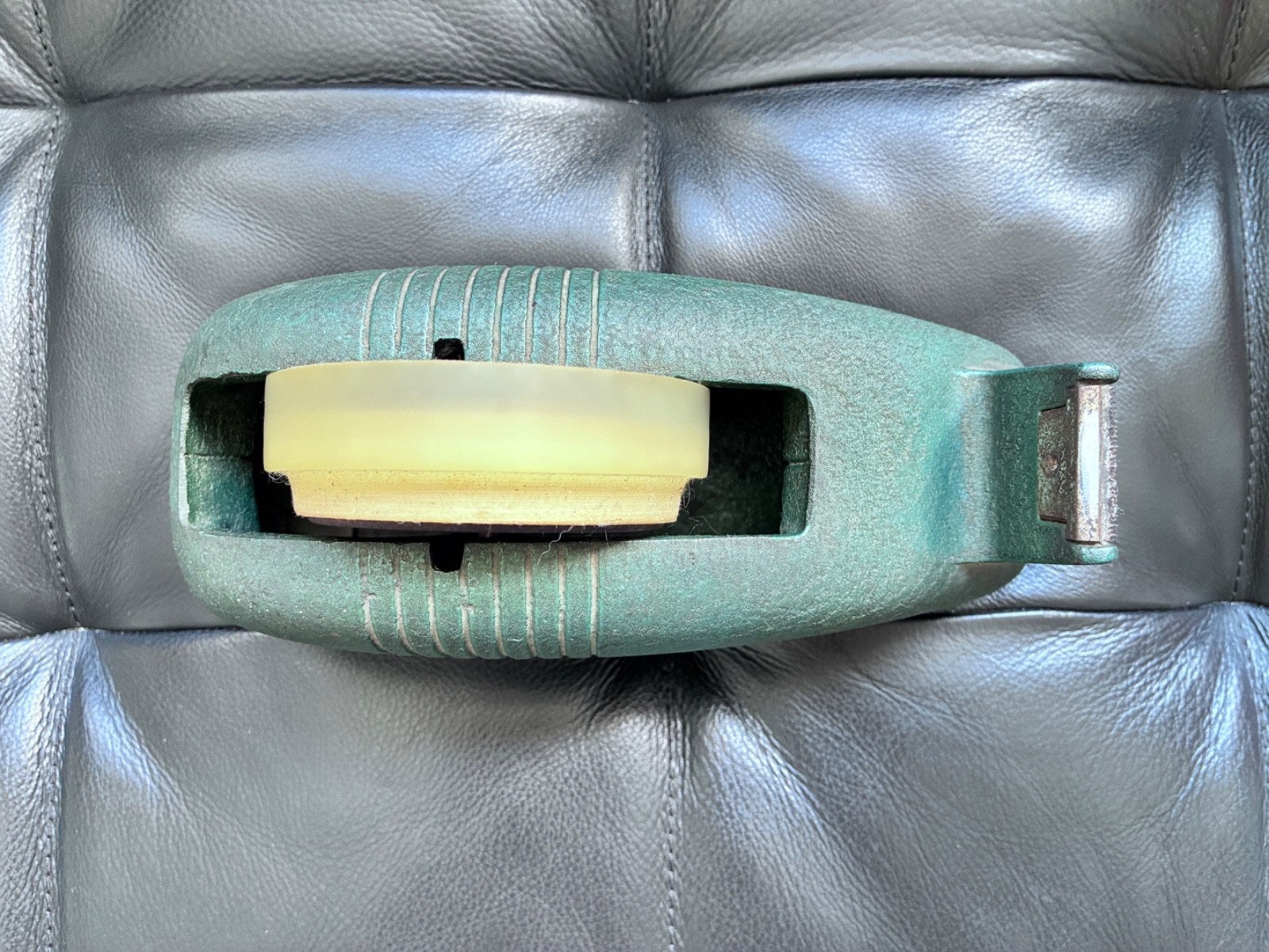 Vintage Industrial Cast Iron Whale Tail Scotch Tape Dispenser Steampunk Art Deco