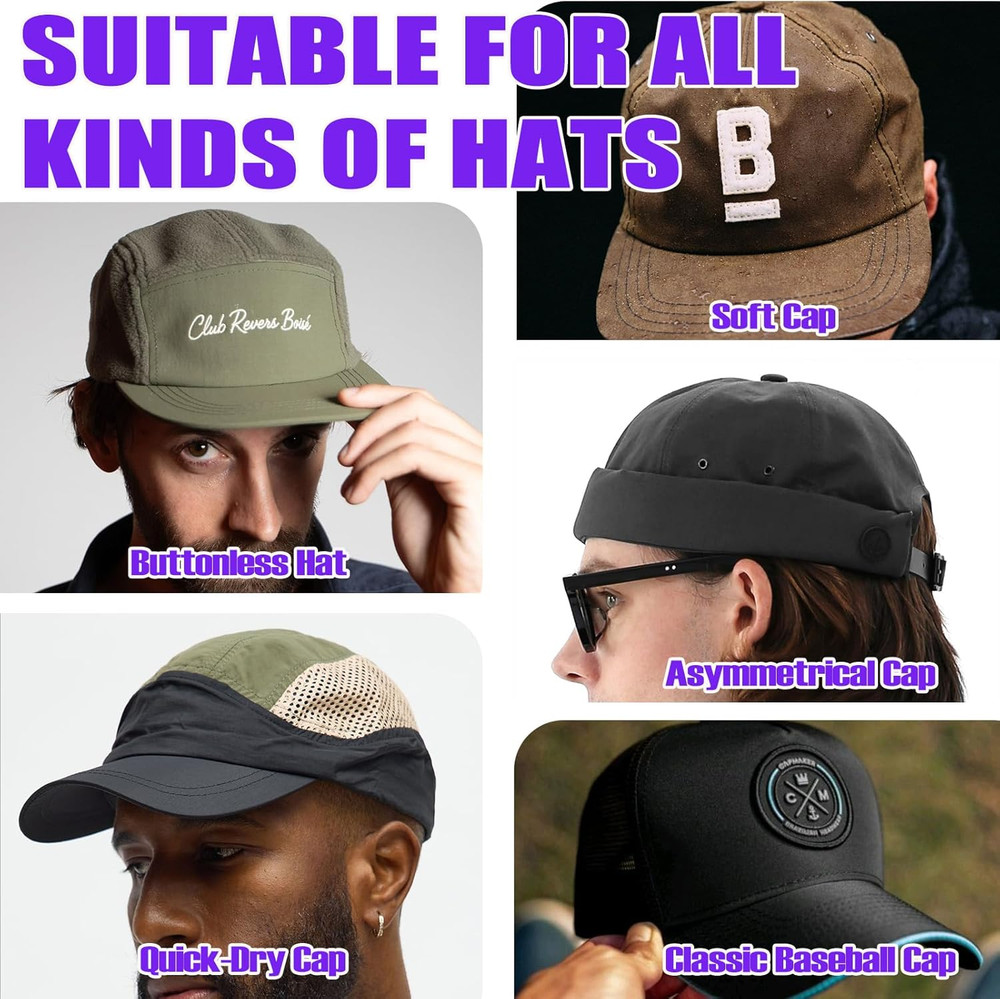 2 Pack Hat Organizer for Baseball Caps, Hat Rack for Wall (Rainbow)