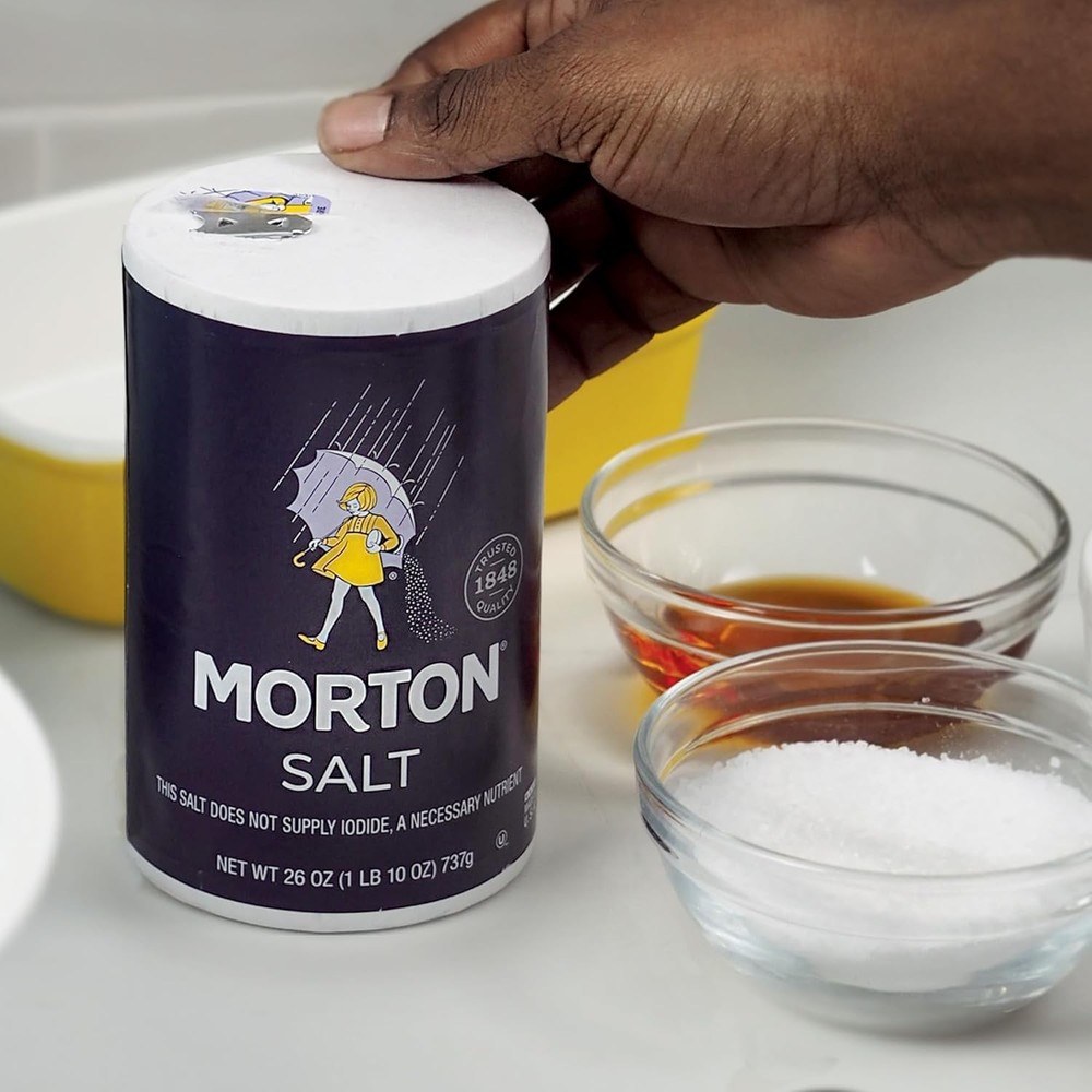 Morton Plain Salt, Non-Iodized, 26oz, 2-Pack, All-Purpose