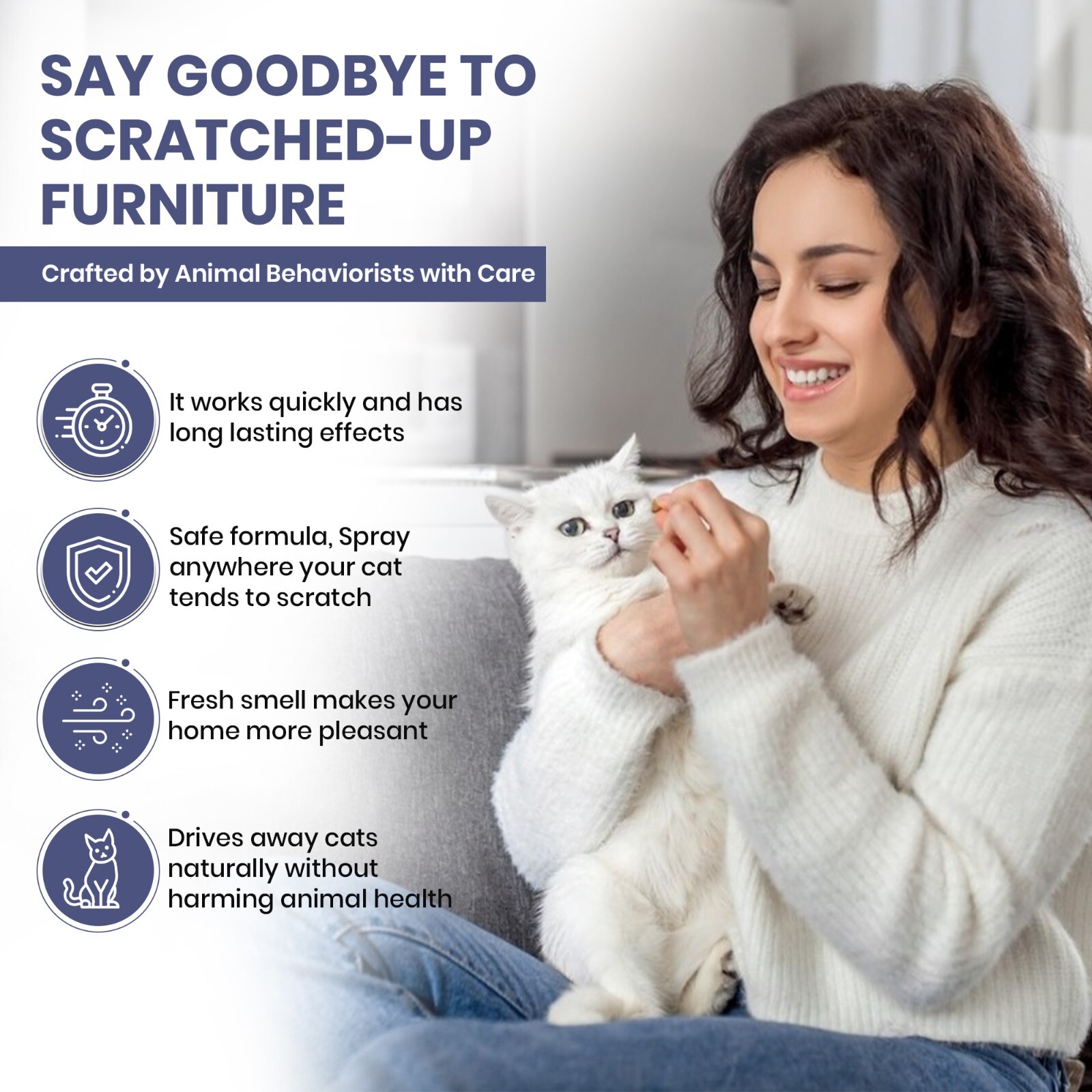 Yegbong Cat Deterrent/Repellent Spray 50ml– Stop Scratching, Biting, Marking