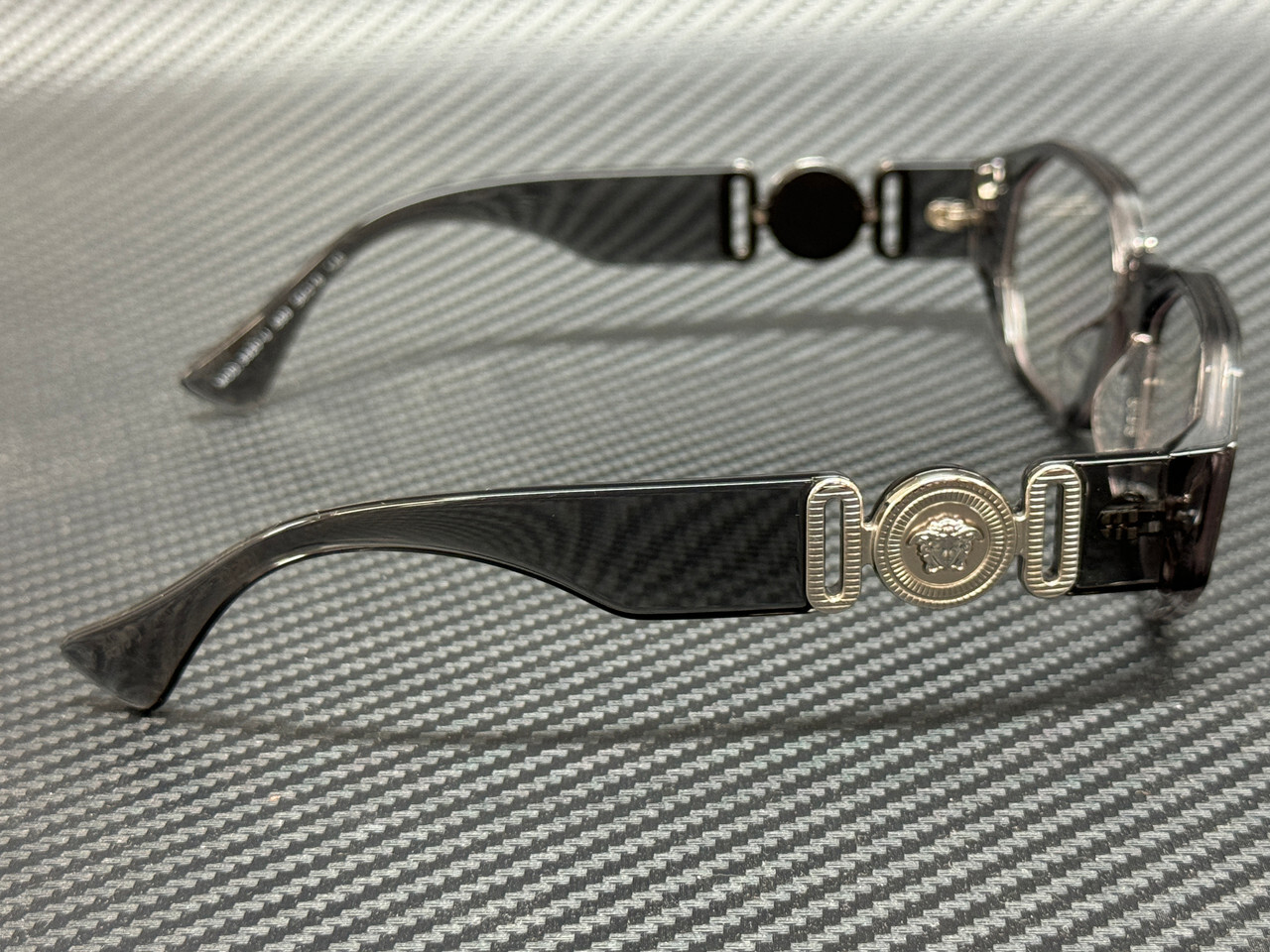 VERSACE VE3320U 593 Grey Transparent Men's 56 mm Eyeglasses