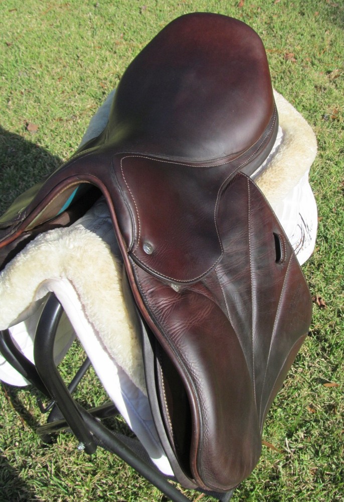 17.5" VOLTAIRE BLUE WING close contact jumping saddle-THIN FRONT PANEL 2017