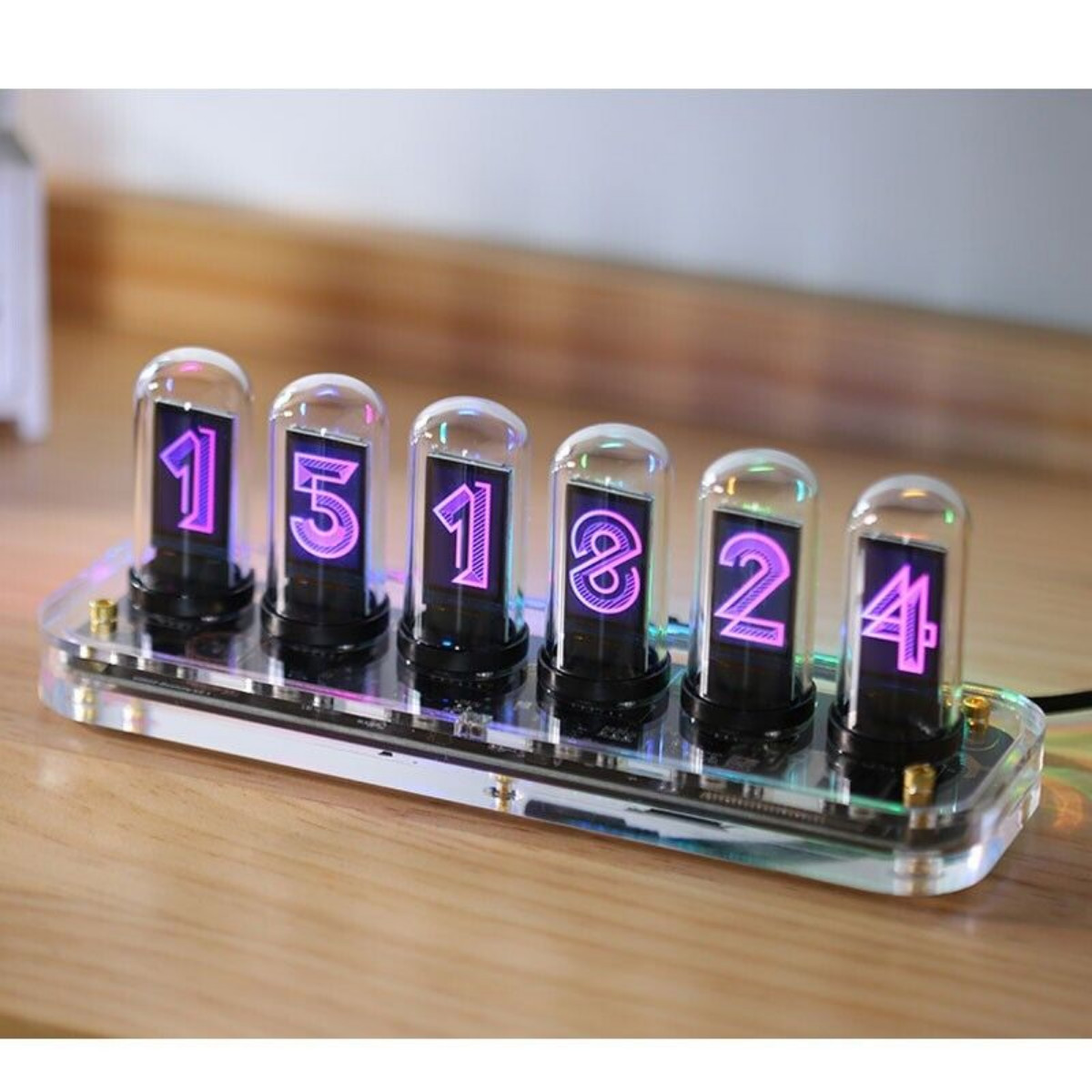 NovelLife Tube-RGB Pseudo Glow Tube Clock Desktop E-sports Room Decoration Gift