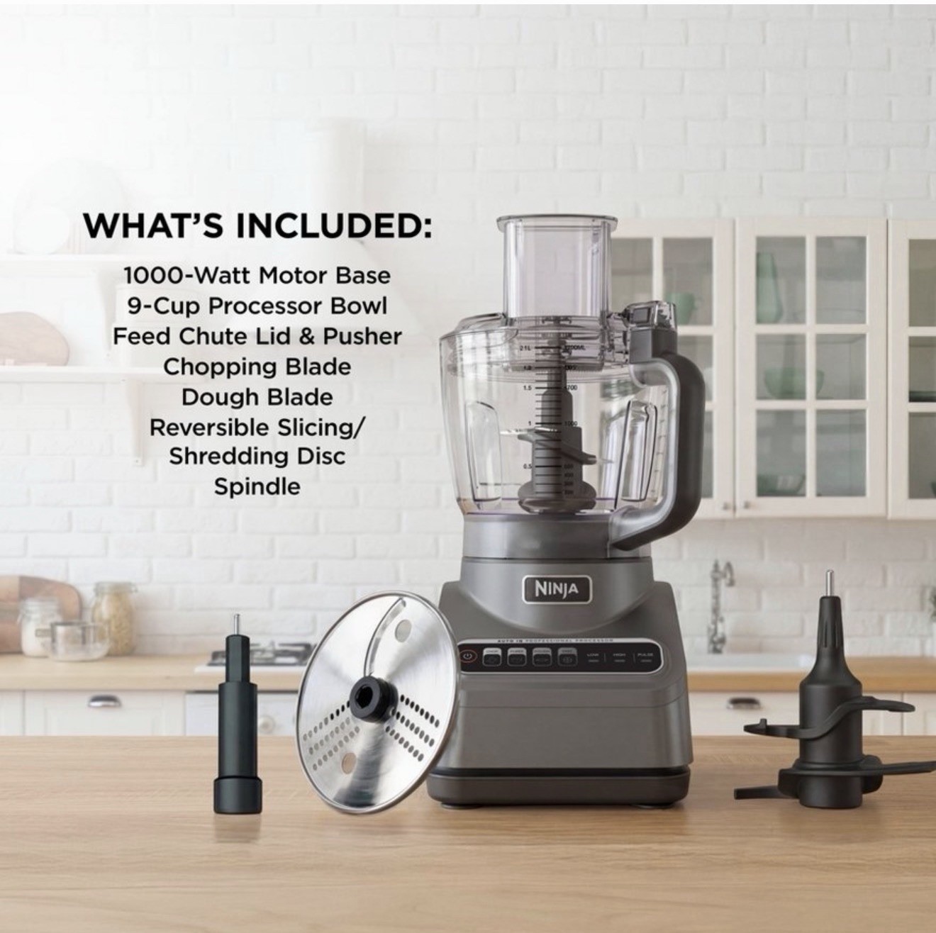 Ninja Professional XL Food Processor 1200W Auto-iQ 12 Cup Kitchen Chopper