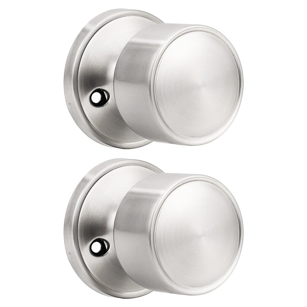knobelite 2 Pack Dummy Knobs Satin Nickel Closet Door Knobs Single Side Non-T...