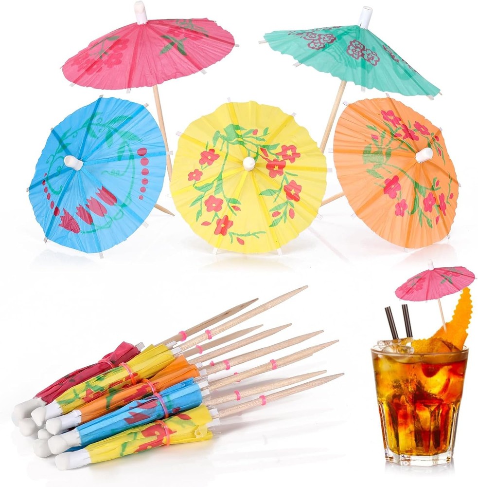 [100 PCS] Drink Umbrellas Cocktail Picks - for Drinks,...