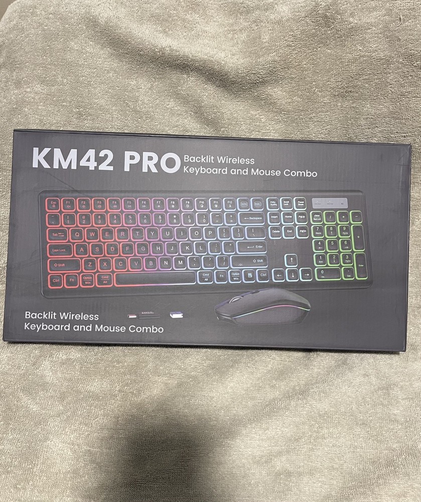 Trueque Wireless Keyboard and Mouse Combo, RGB Backlit