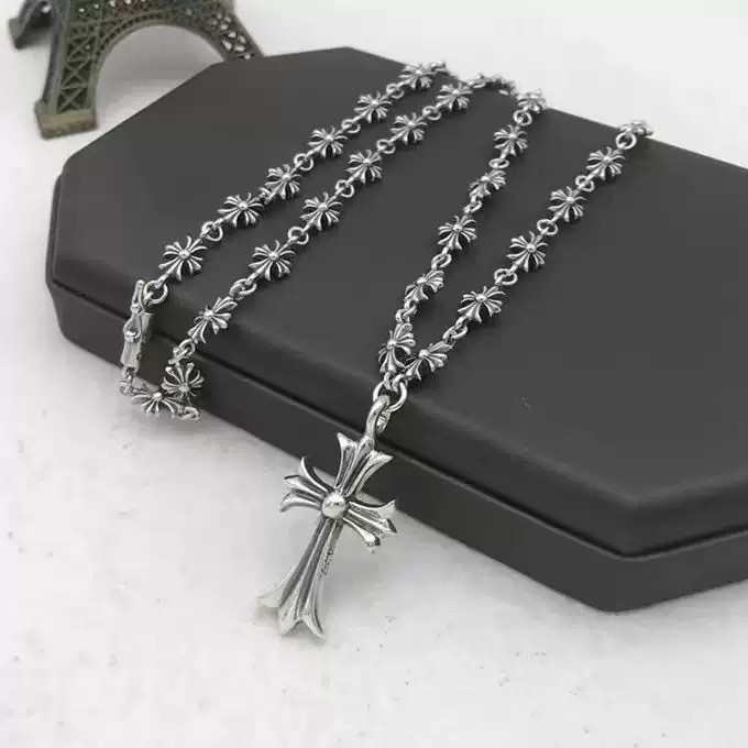 Chrome Hearts 60cm "Tiny E" CH Plus Link Rosary Necklace