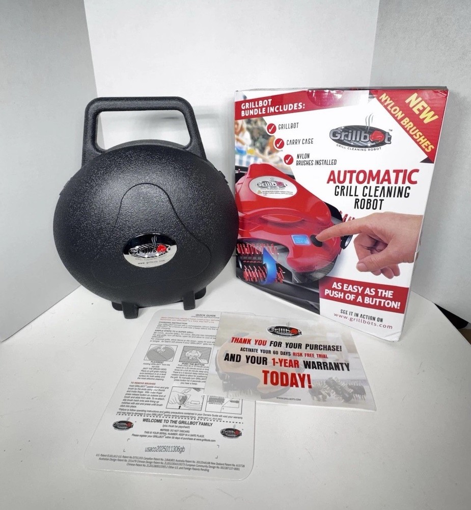 Grillbot Automatic Grill Cleaner Robot with Nylon Brushes - New Open Box