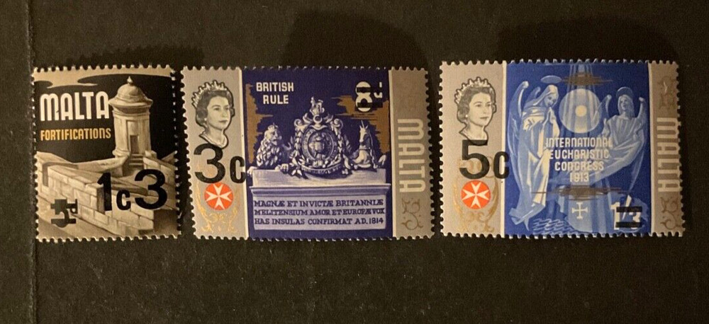 Malta Scott #447-9 never hinged