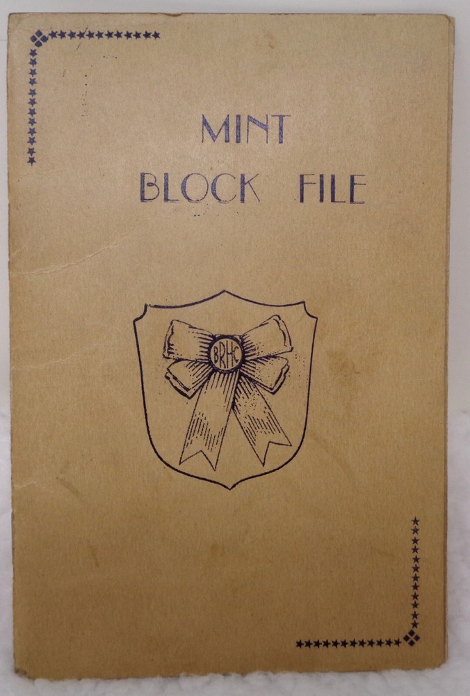Vintage 1950's Stamps Mint Block File Book