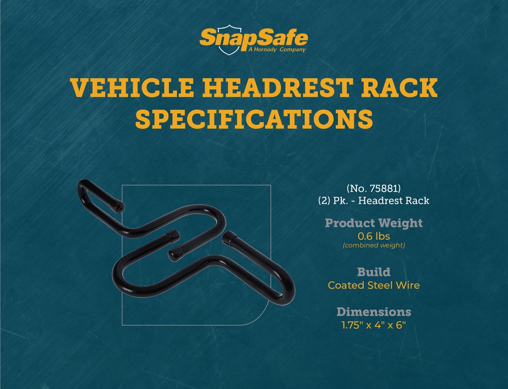 SnapSafe Vehicle Headrest Gun Rack