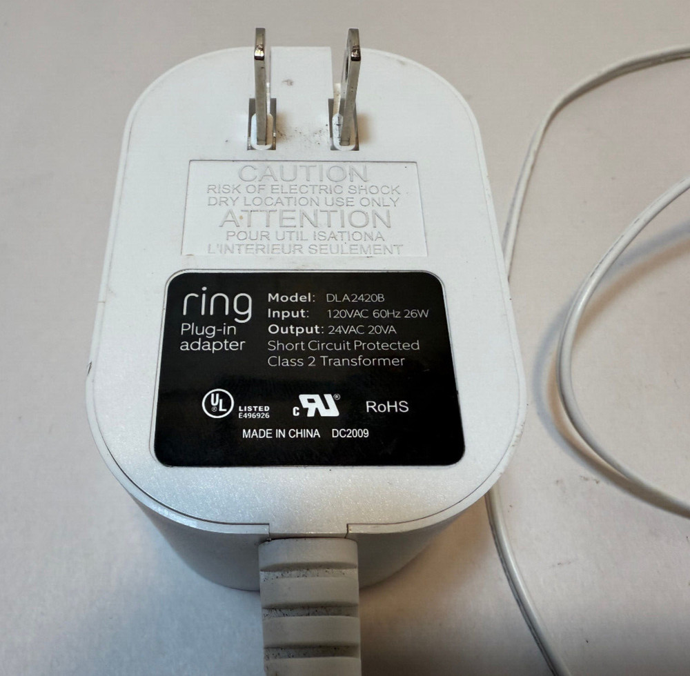 Ring 24VAC 20VA Plug-In Adapter DLA2420B