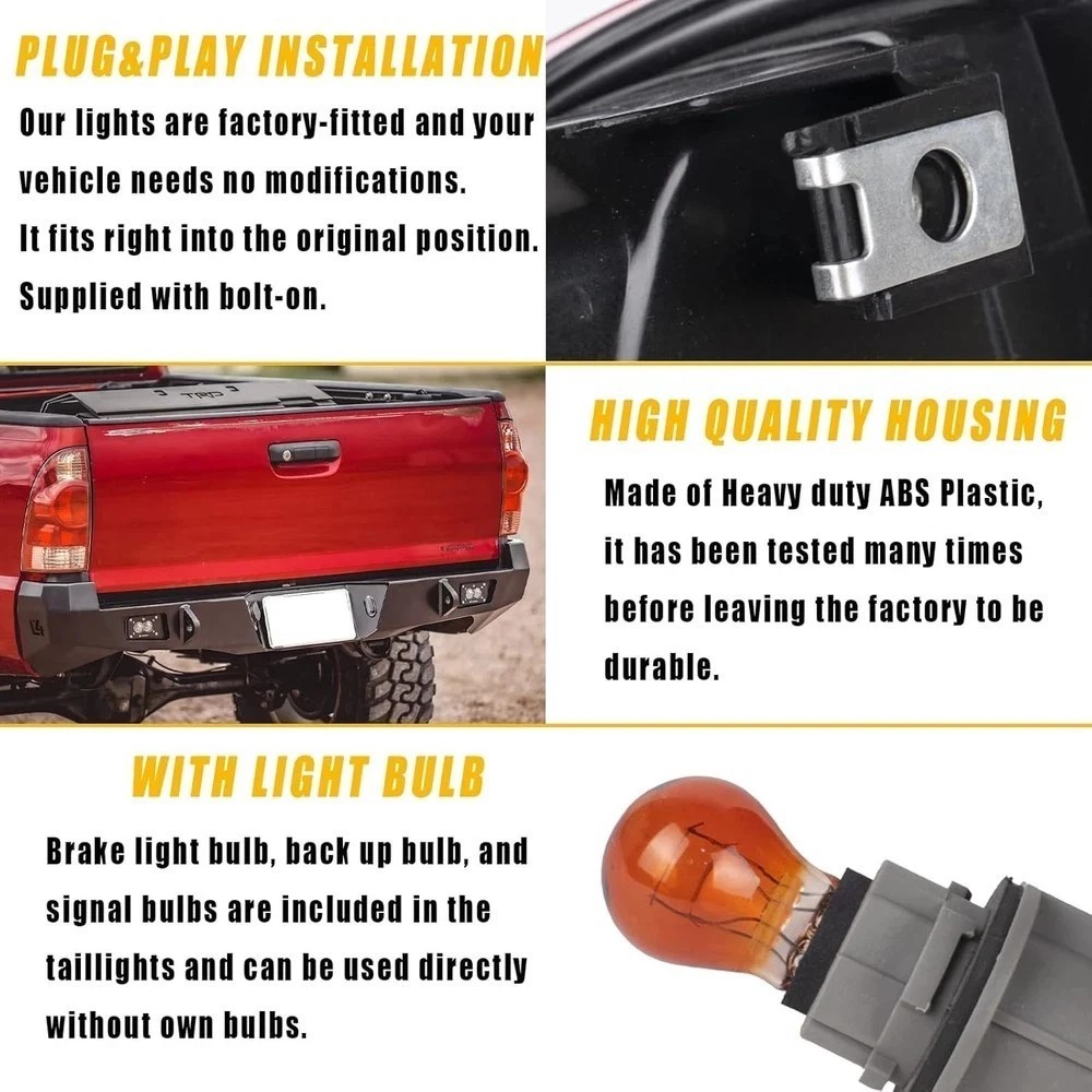 Tail Light Compatible With 2005-2015 Toyota Tacoma Pickup Left Driver Side