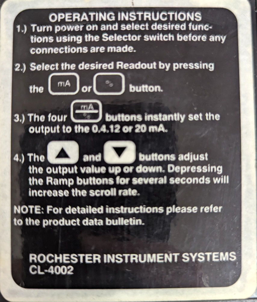 Rochester Instrument Systems CL-4002 Multifunction Process Current Calibrator
