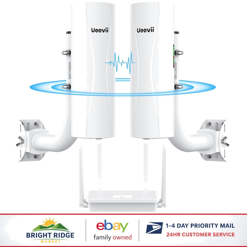 Point-to-Point Wireless Bridge System with Adjustable Brackets and 5KM Range