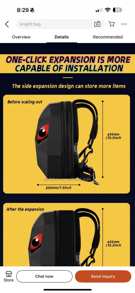 LED programmable hard case backpack
