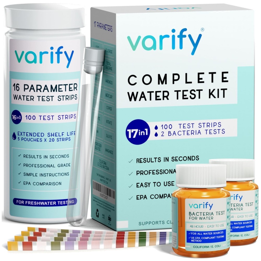 Comprehensive Water  Kit - 100 Strips + 2 Bacteria Tests