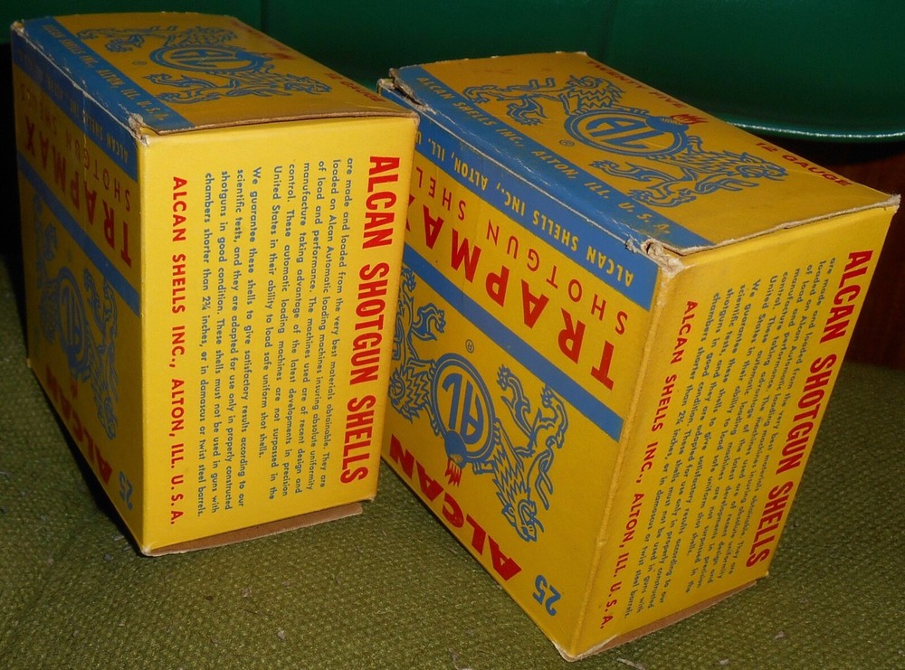 2 Alcan Trapmax 12 gauge Shotgun Shell ammo Boxes - Empty