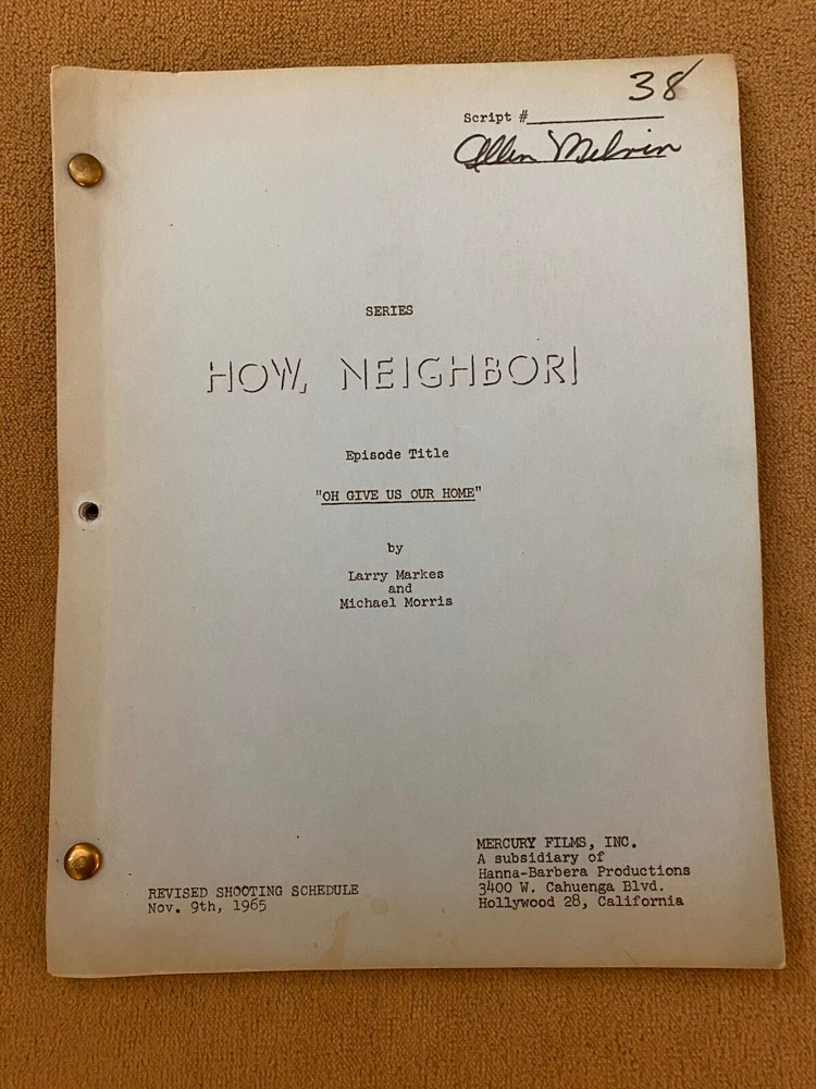 WE'LL TAKE MANHATTAN TV comedy pilot script 1965, ALLAN MELVIN (Brady Bunch)
