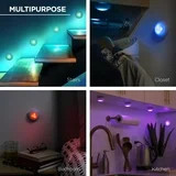 3 Pack Battery RGB Puck Lights Remote Touch