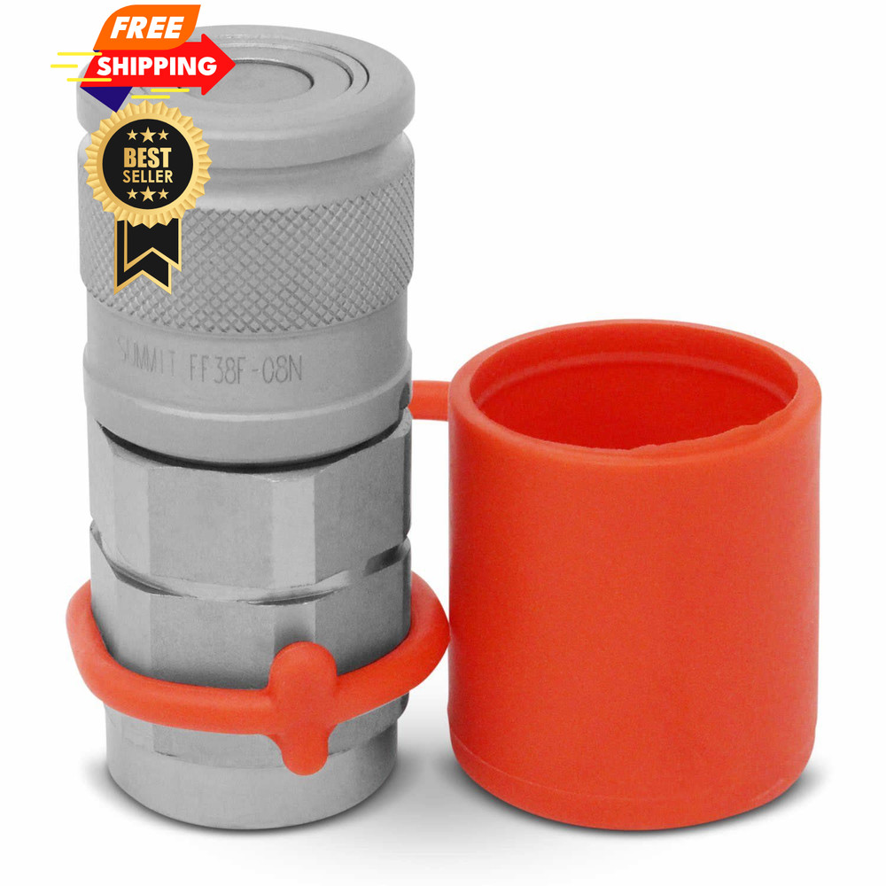 Summit Hydraulics 3/8" Flat Face Hydraulic Quick Connect 3/8 Inch, Red