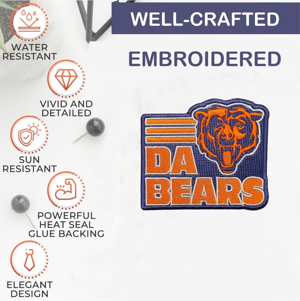 Chicago Bears NFL Team Logo Iron On Patch - Sew Patch - Embroidered Patch