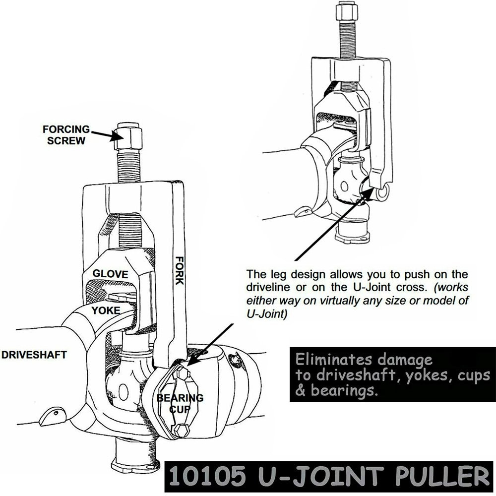 For 10105 Light Duty Universal UJoint Puller Press Removal Tool 1″ -1.25″ O.D.