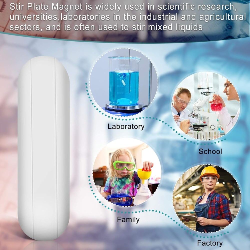 Precision 30mm PTFE Magnetic Stirrer Bars - High-Temperature Resistant & Durable