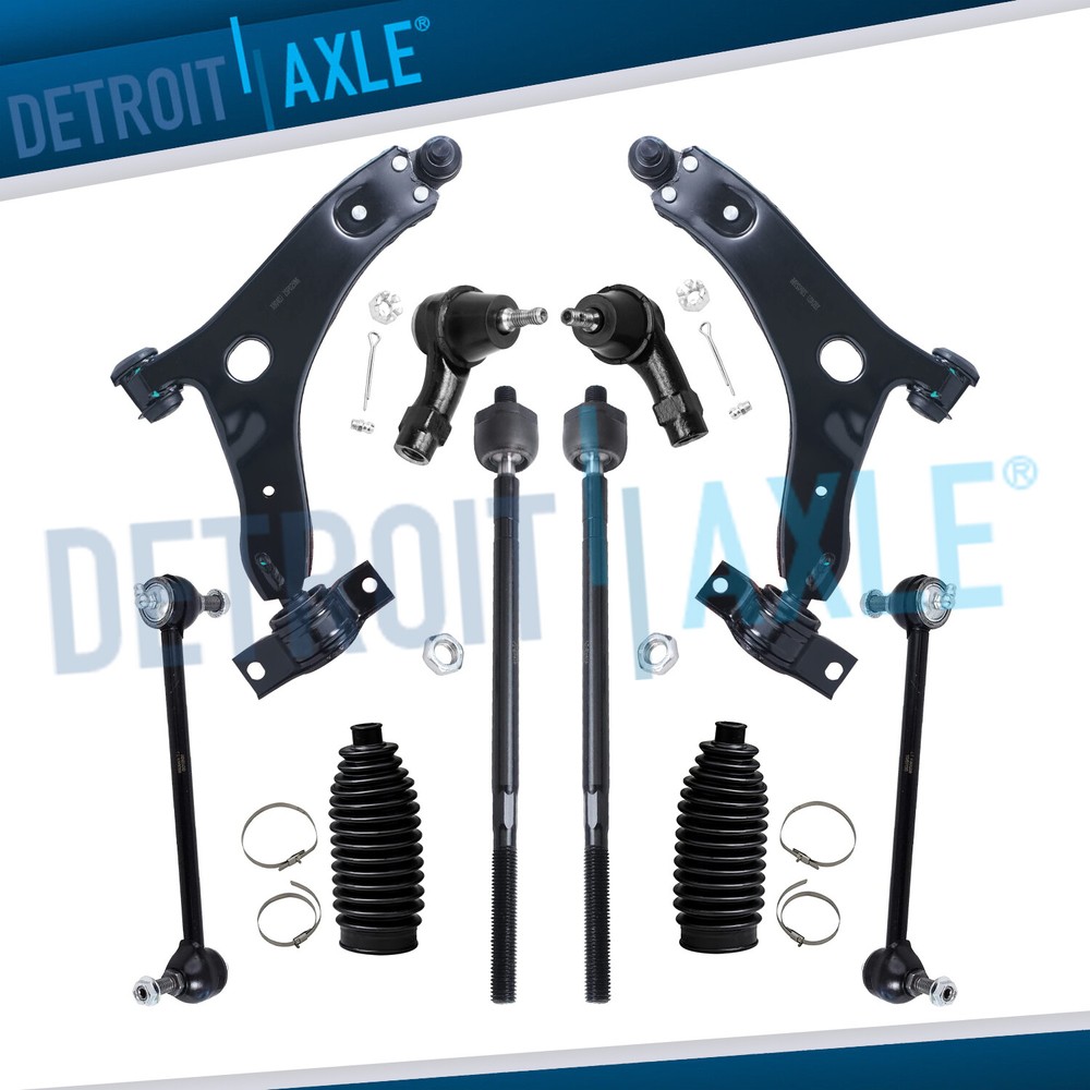 2006 Ford Focus New 10pc Front Lower Control Arms Inner Outer Tie Rods Sway Bars