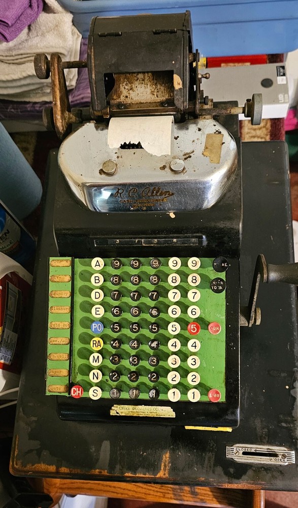 Vintage R.C. Allen Cash Register Adding Machine