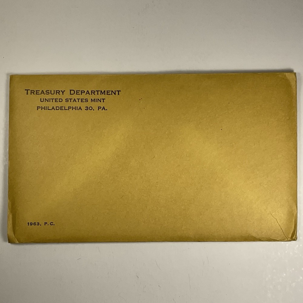 1963 U.S. Mint Silver Proof Set In Sealed OGP Unopened Envelope