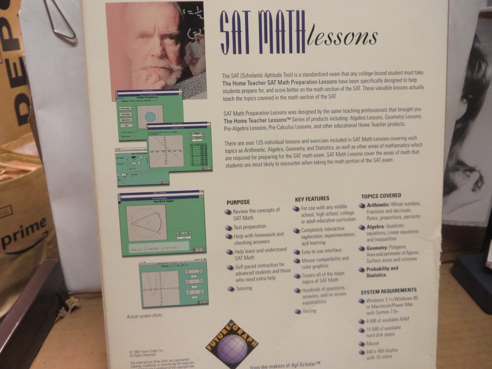 CD ROM VINTAGE 1990's SOFTWARE " S A T math lessons "