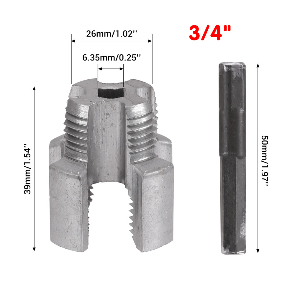 2Set Integrated Internal&External Pipe Threading Tool For 1/2'' 3/4'' Water Pipe