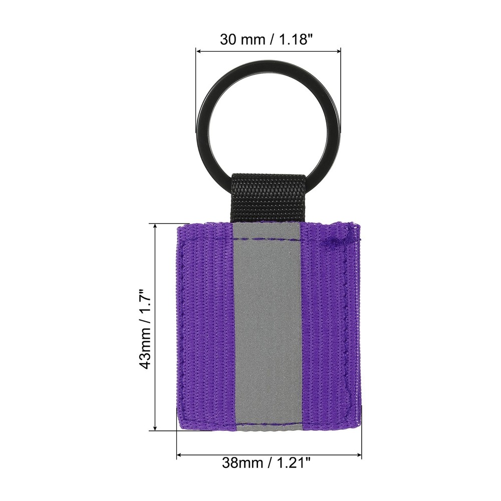 12 Pcs Reflective Keychain Tags, Reflective Zipper Pulls, Purple