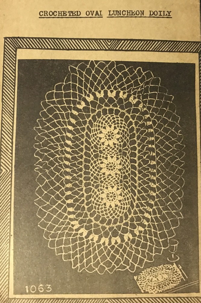 #1063 Vintage SW luncheon doily, Pattern to CROCHET  (Repro)