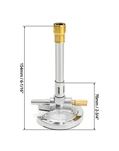 Lab Bunsen Burner Set with Flame Stabilizer & Gas Control - Efficient Heating, 2