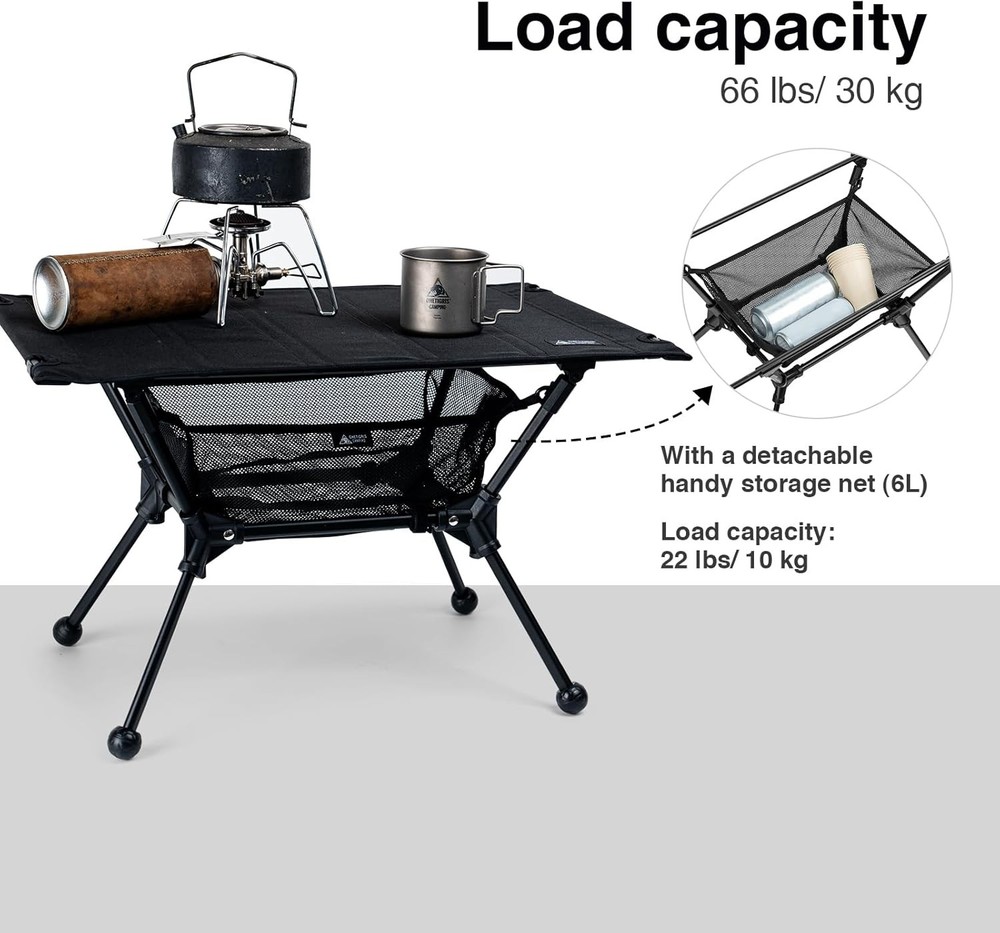 Camping Table, Lightweight Portable Folding Table with Mesh ...