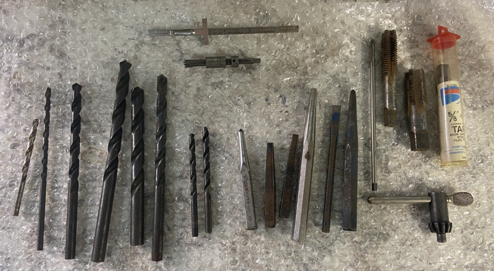 TOOLS Punches, new tap misc drill bits see pictures