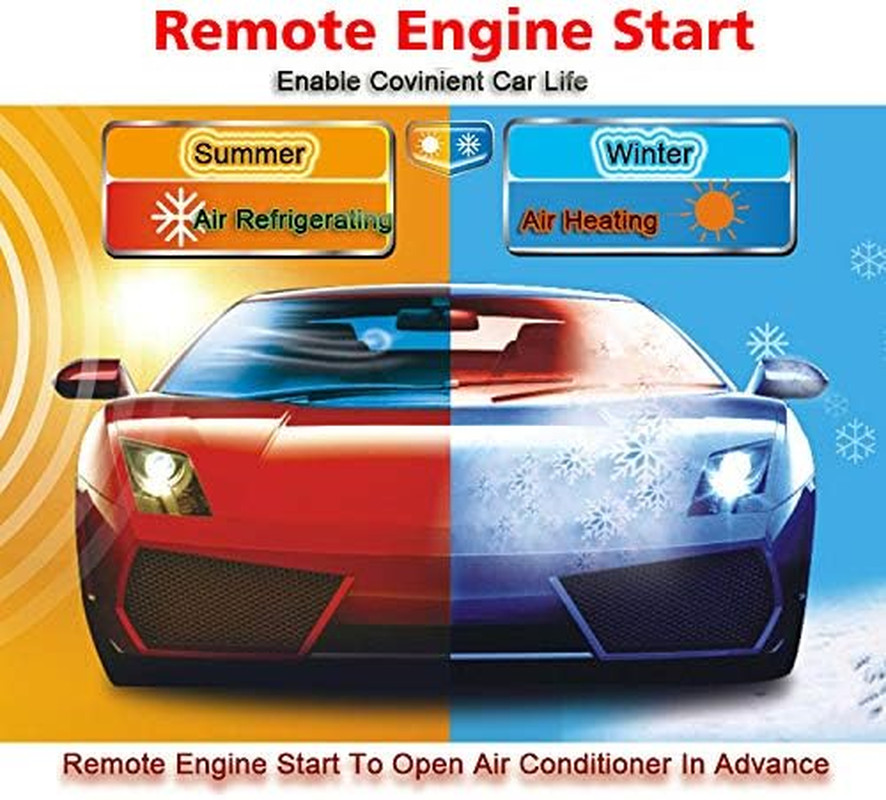 Car Keyless Entry Security Alarm System with Remote Engine Start and Push to Sta