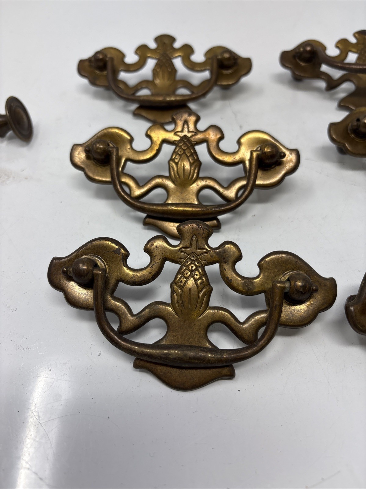 Antique Vintage Beautiful Ornate Victorian Drawer Pull Handle(6)& 2 Knobs