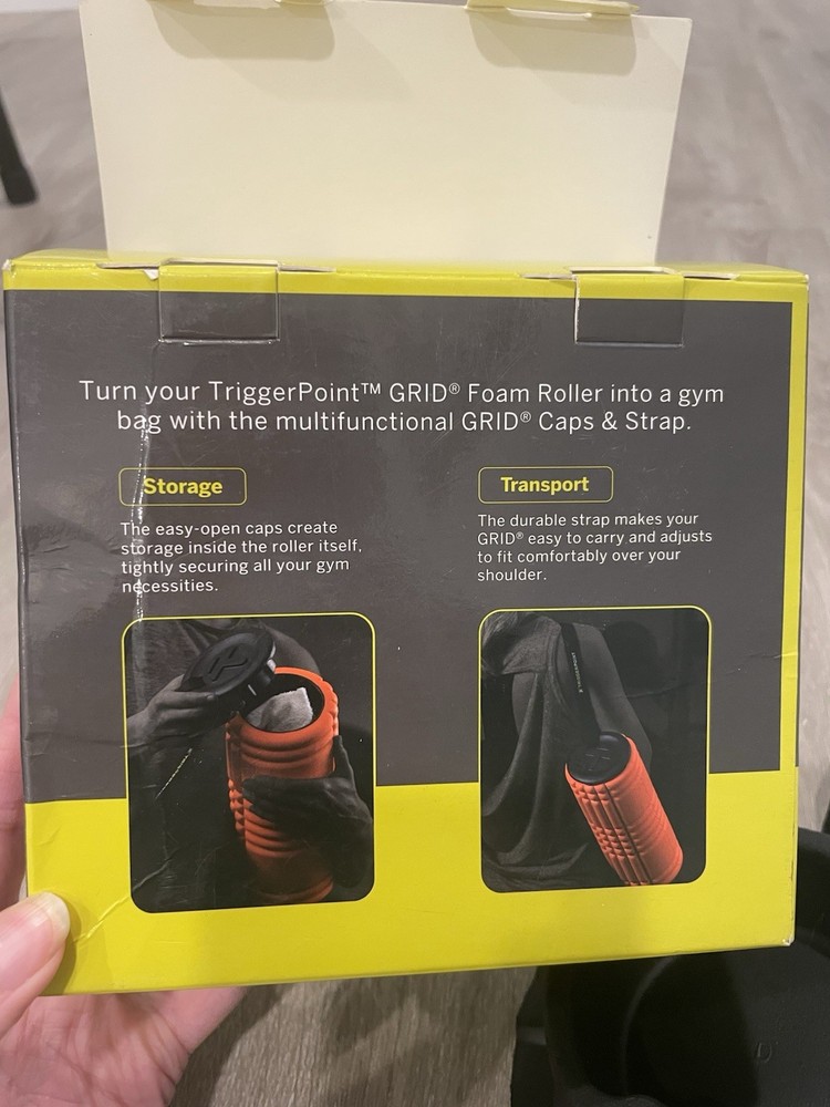 Trigger Point Grid Foam Roller GRID Caps and Strap - Black TriggerPoint