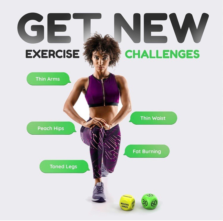 Workout Dice 6-Sided Foam Exercise Dice for Solo or Group Classes