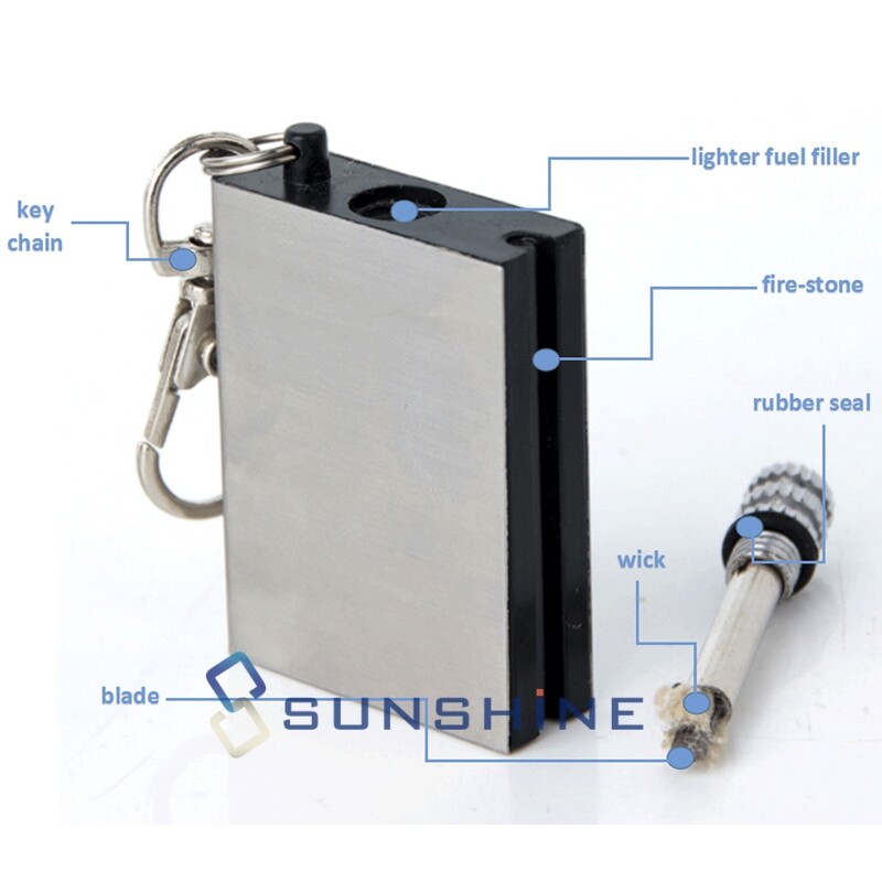 5 Waterproof Match Permanent Lighter Striker Fire Starter Emergency Survival Kit